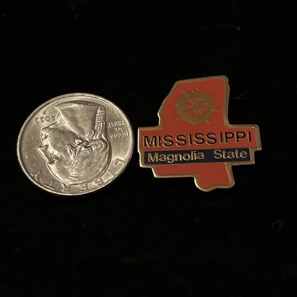 Mississippi‎ Magnolia State Lapel Hat Pin